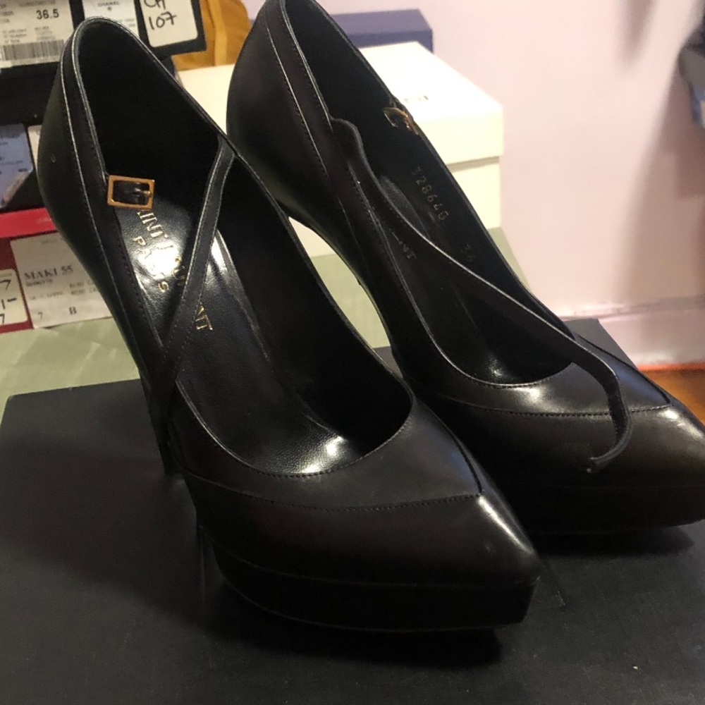 Saint Laurent Leather Classic Janis 105 Mary Jane Pump Black - Picture 3 of 6
